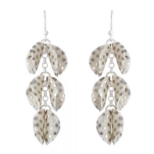 Drop earrings with 3 'twin' petals (iii)